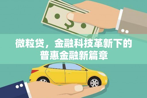 含山微粒贷，金融科技革新下的普惠金融新篇章