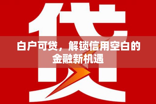 含山白户可贷，解锁信用空白的金融新机遇