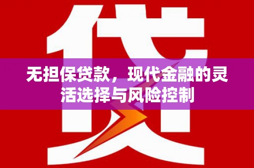 含山无担保贷款，现代金融的灵活选择与风险控制