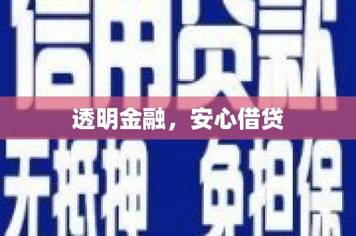 含山透明金融，安心借贷